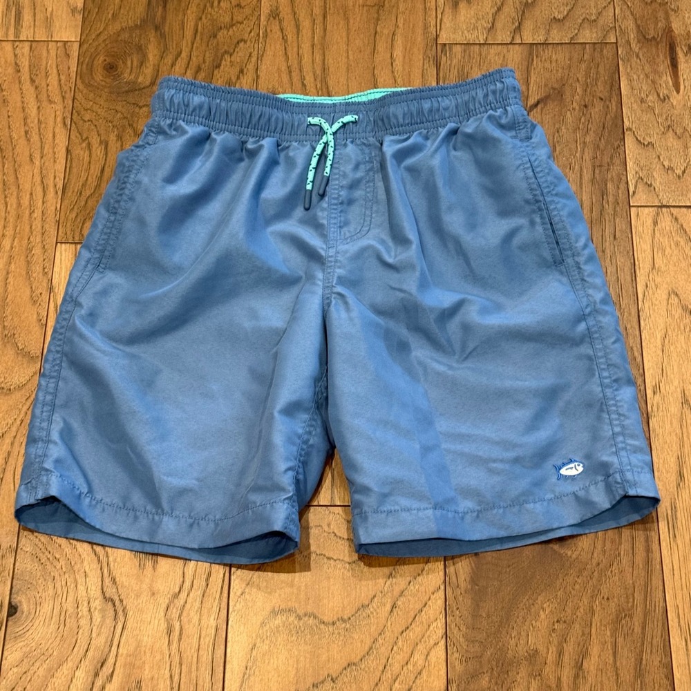 Southern Tide Boys Blue Skipjack Swim Trunks Mesh Lined Board Shorts Size‎ Large